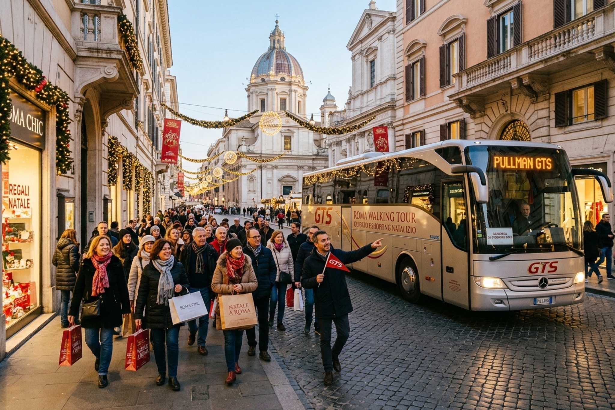 Roma Walking Tour guidato e shopping Natalizio 20 Dicembre in pullman da Foligno